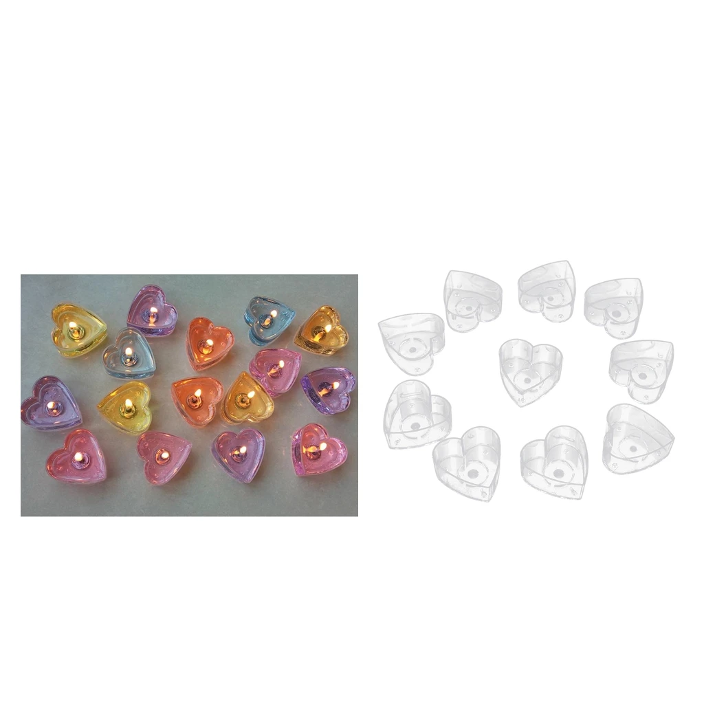 10set Heart Shape Tea Light Cups Candle Container Table Decor Dating Decor