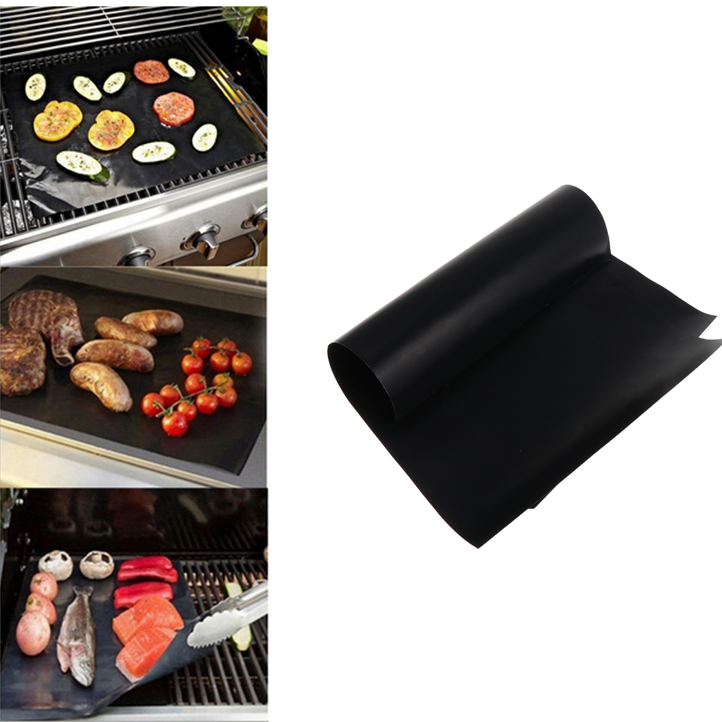 2xheavy Duty Black Grill Mat Non-stick Sheet BBQ Baking Mats 13x15.7