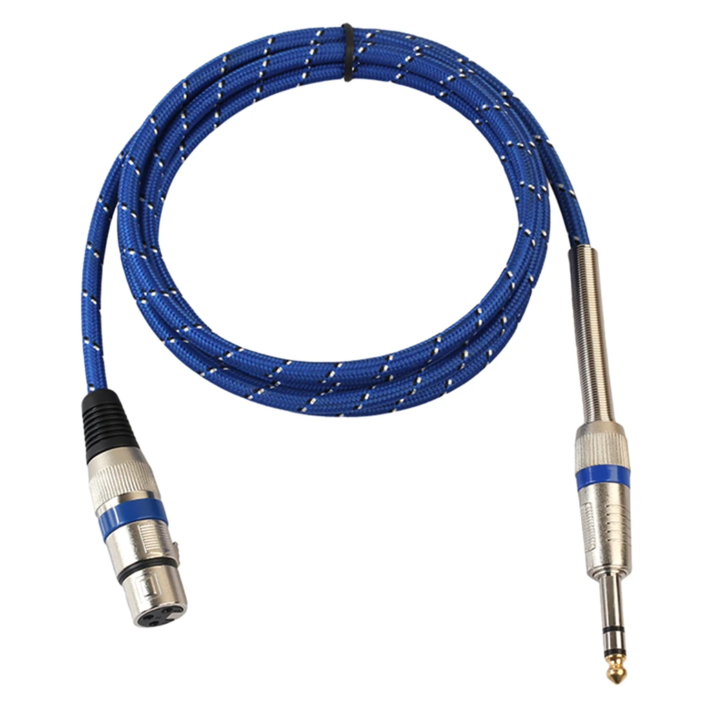 Nylon Braided 1/4'' Jack 6.35mm Stereo Male To XLR Female Mic Cable