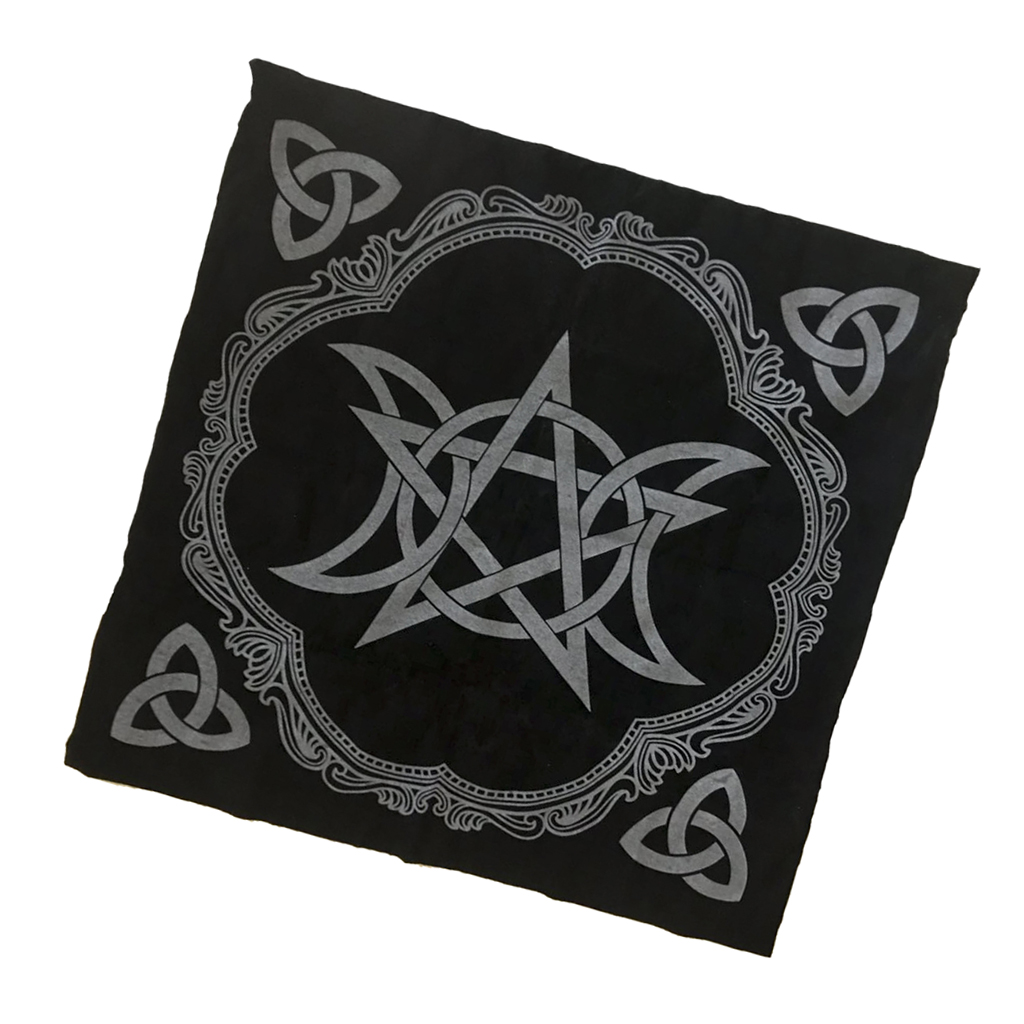 1x Altar Tarot Table Card Cloth Pentagram Divination Tapestry 19.29in Black