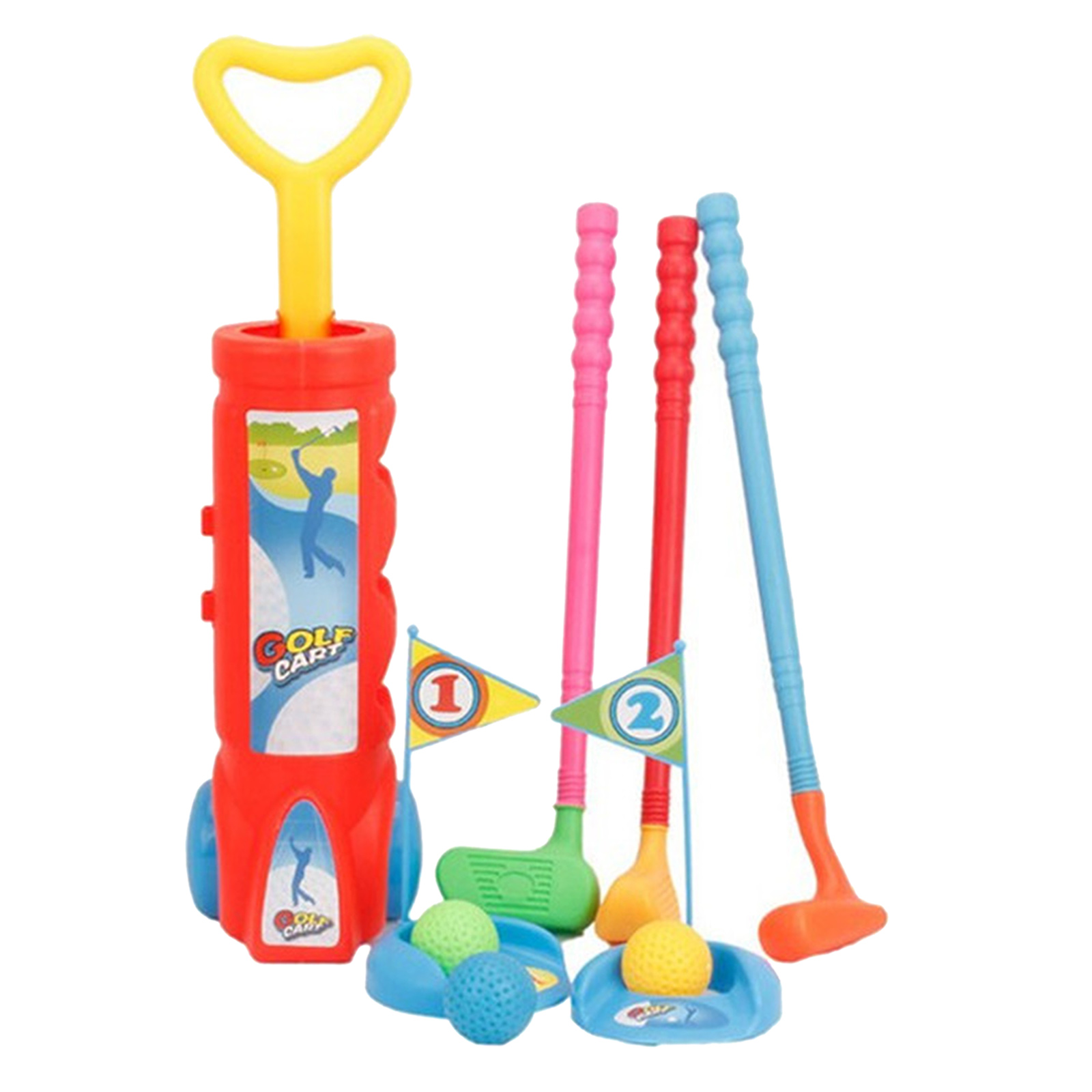 Plastic Golfer Toy Toddler Golf Game Toy Set Plastic Golf Clubs Educational Golf Toys Sets for Kids Adults(Random Color)