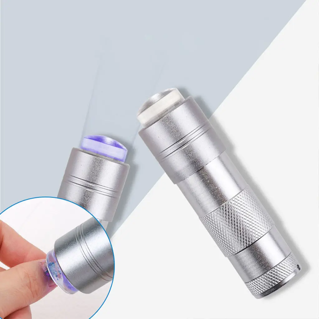 Nail Art UV Mini Flashlight with stamper Portable Silicone Handheld LED Light Nails Polish Dryer Quick Dry Manicure Lamp Tool