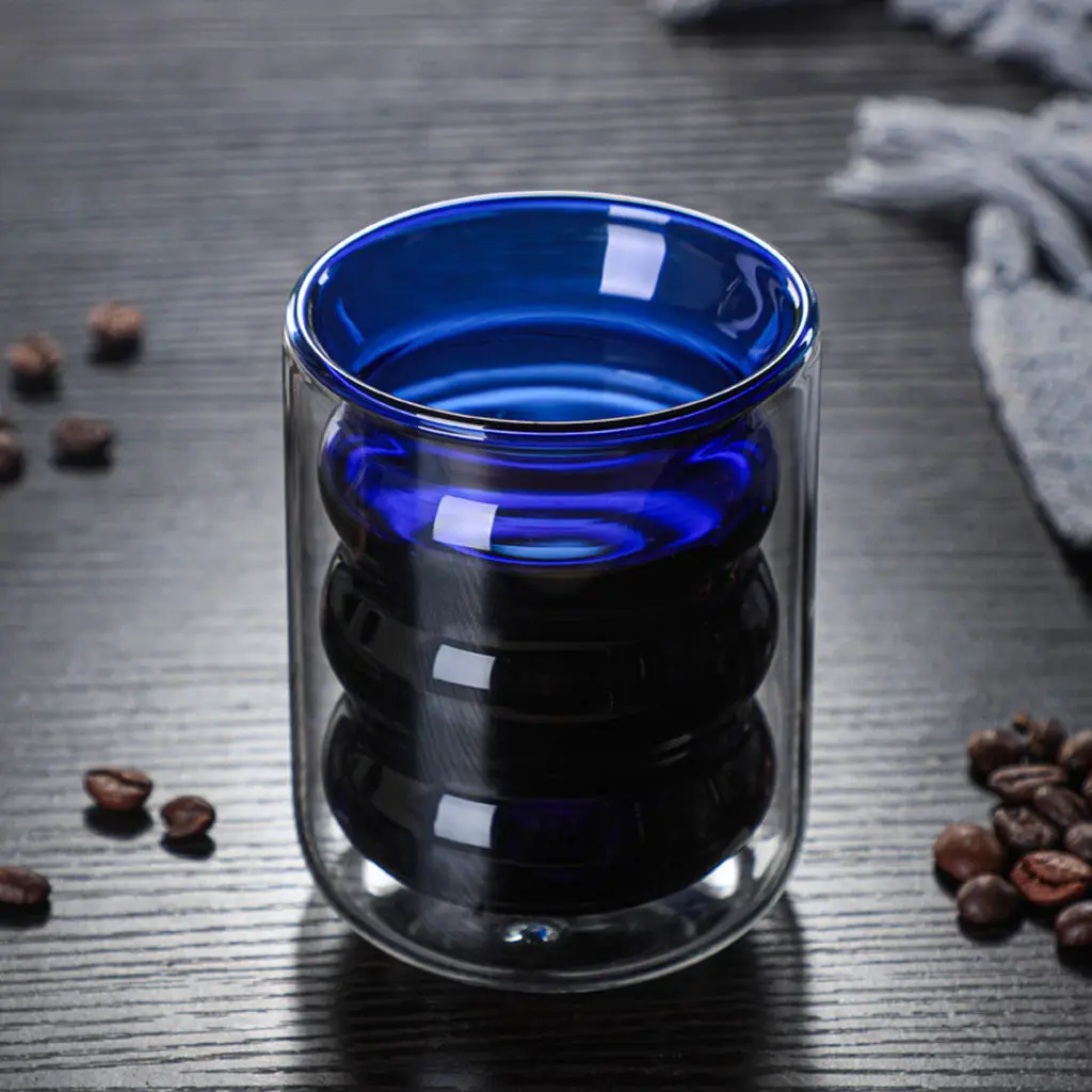 Double-Layer Glass Cup Heat Resistant Coffee Cup Drinkware for Office Restaurant Home Cafe