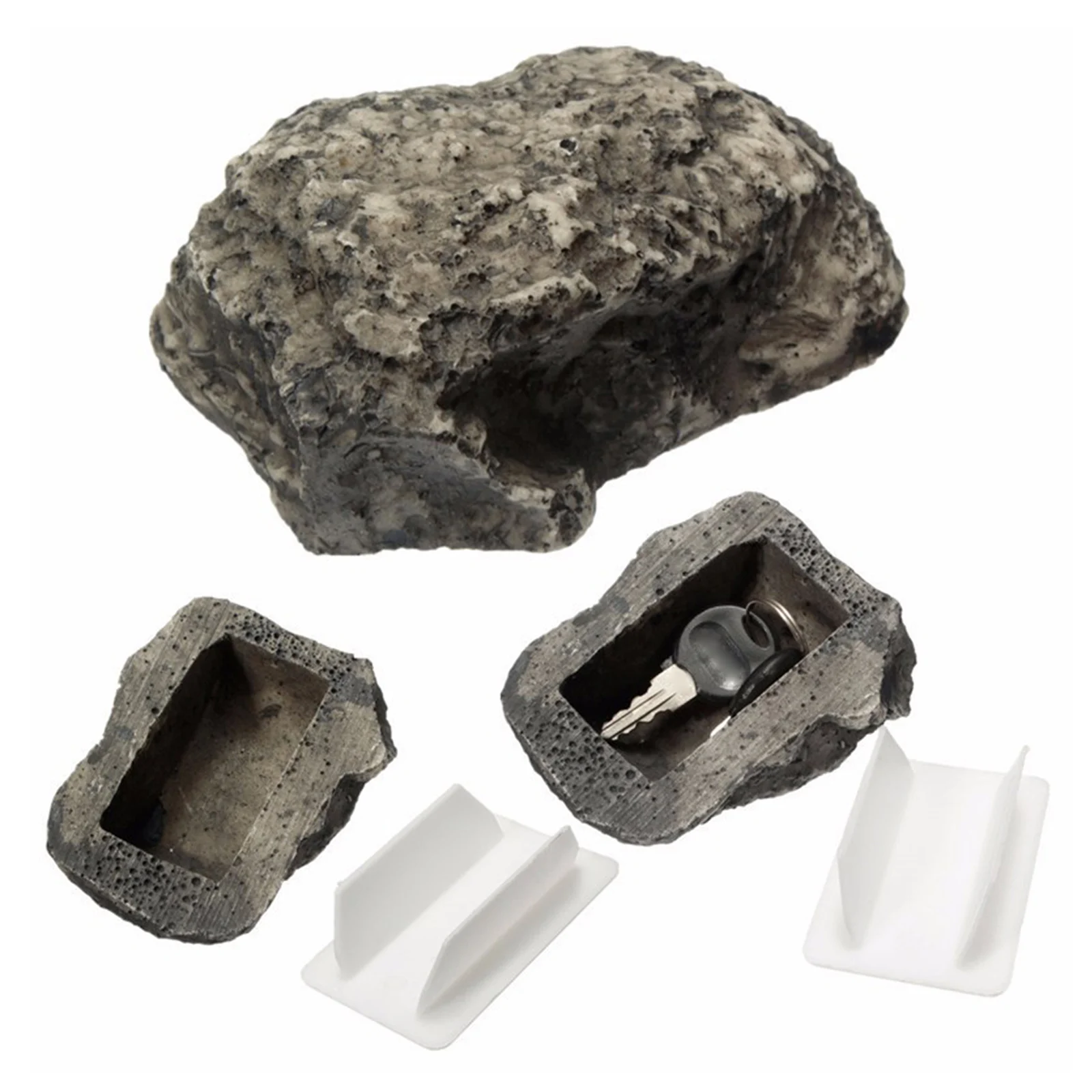 Hide a Spare Key Fake Rock - Looks & Feels like Real Stone - Safe for Outdoor Garden or Yard, Geocaching