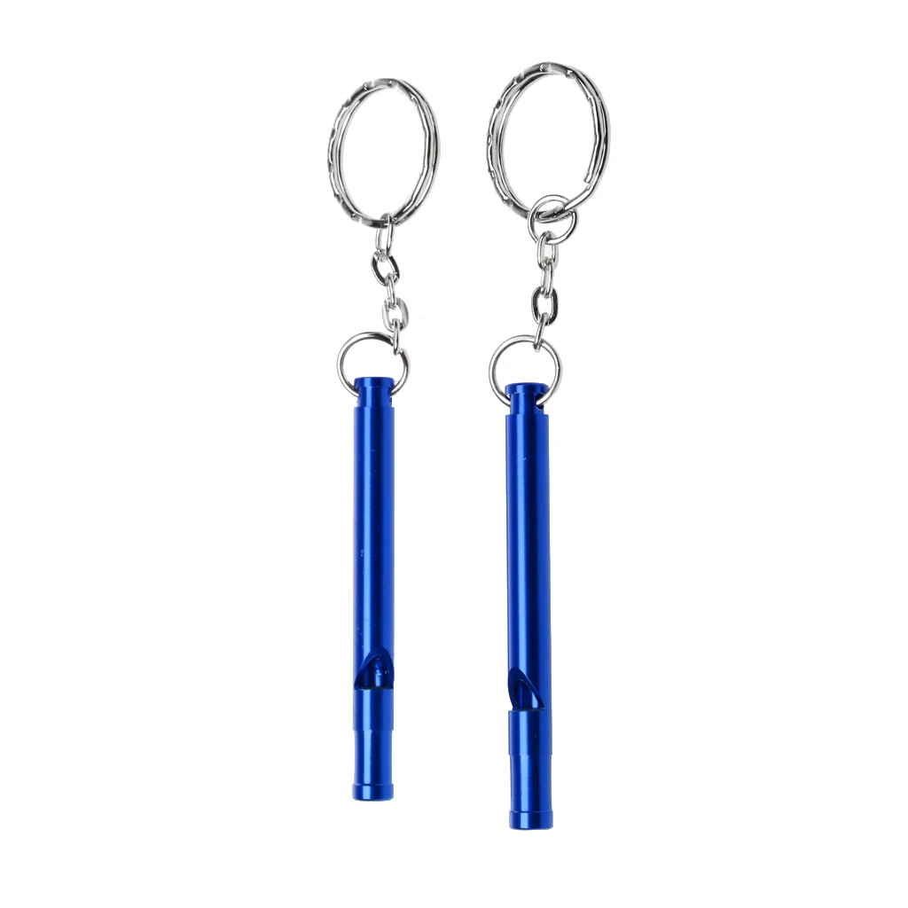 2pcs/set Ultra Loud Outdoor Survival Emergency Whistle With Hanging Ring