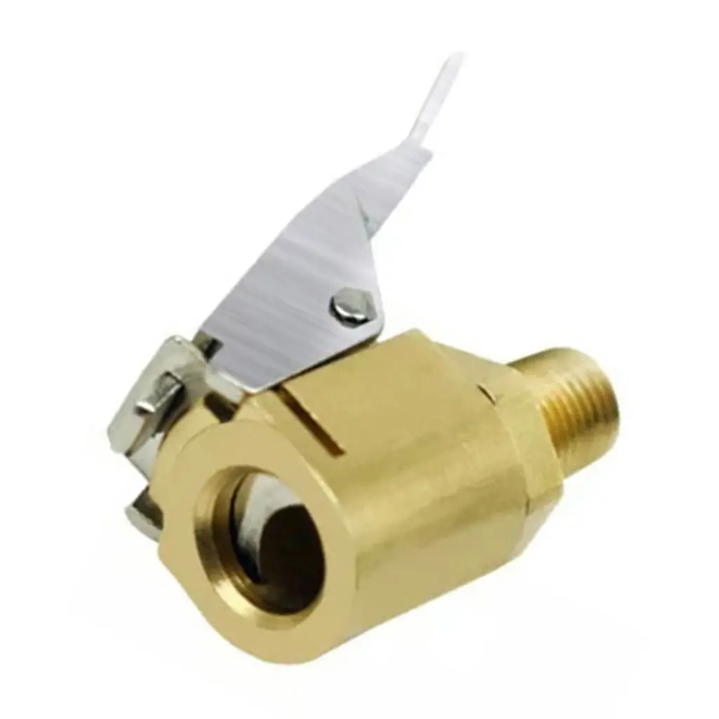 Brass Straight Lock On Tire Chuck Open Air Inflator For 8V1 Thread