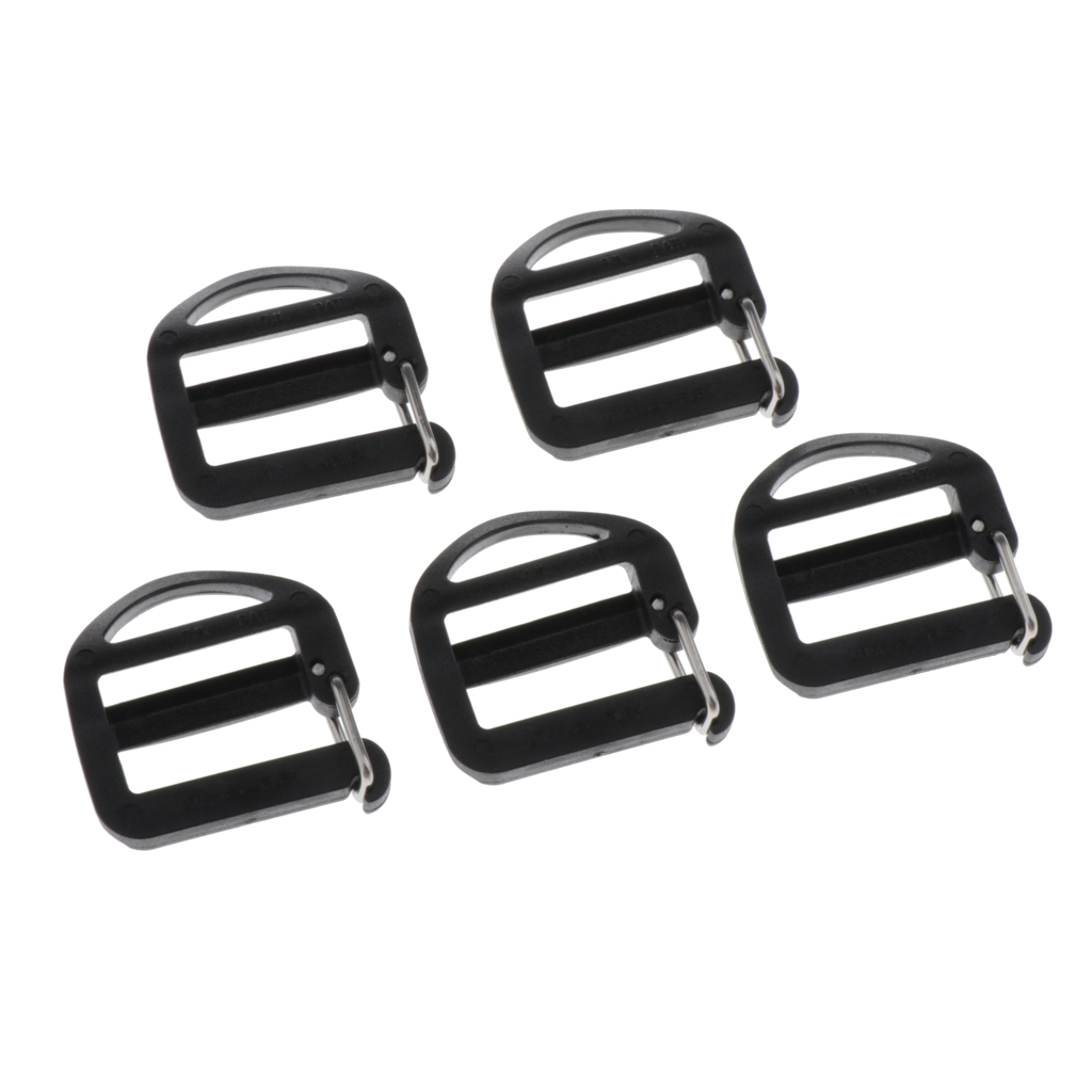 5Pcs Adjustable Ladder Lock Slider Backpack Straps Fastener Webbing Buckles