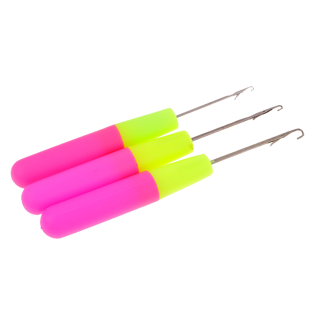 3 Sizes Crochet Hooks Needles Set with Plastic Handle Crafts Weaving Tools