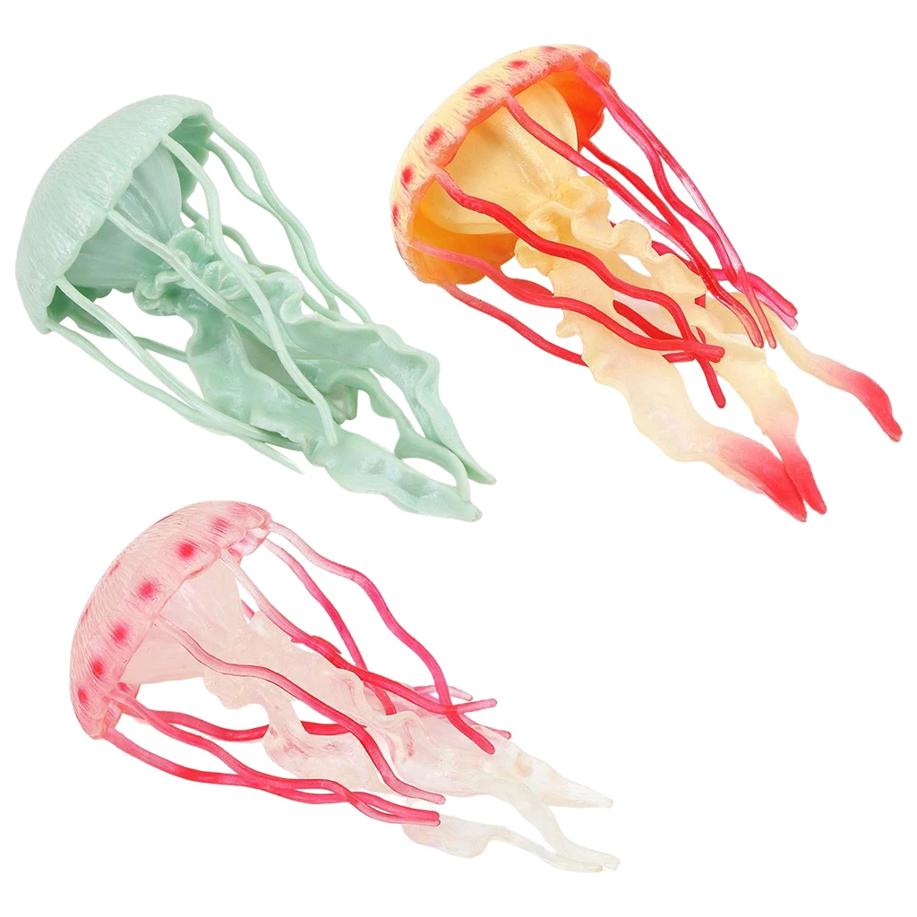 Simulated Plastic Jellyfish Model Figures Marine Creatures Model Early Education Science Educational Toys for Kids