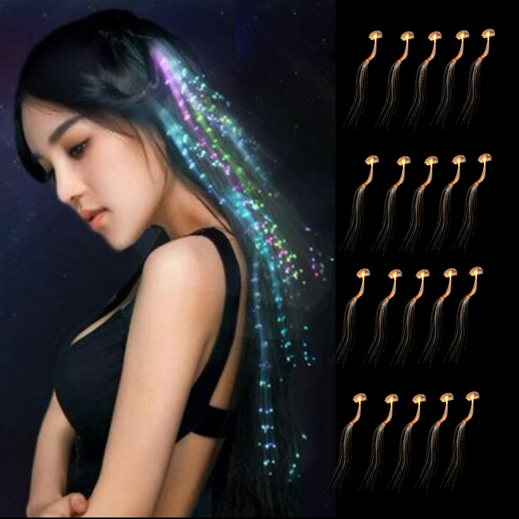 20pcs LED Hair Braid Flashing LED Light Toy Child Adult Fiber
