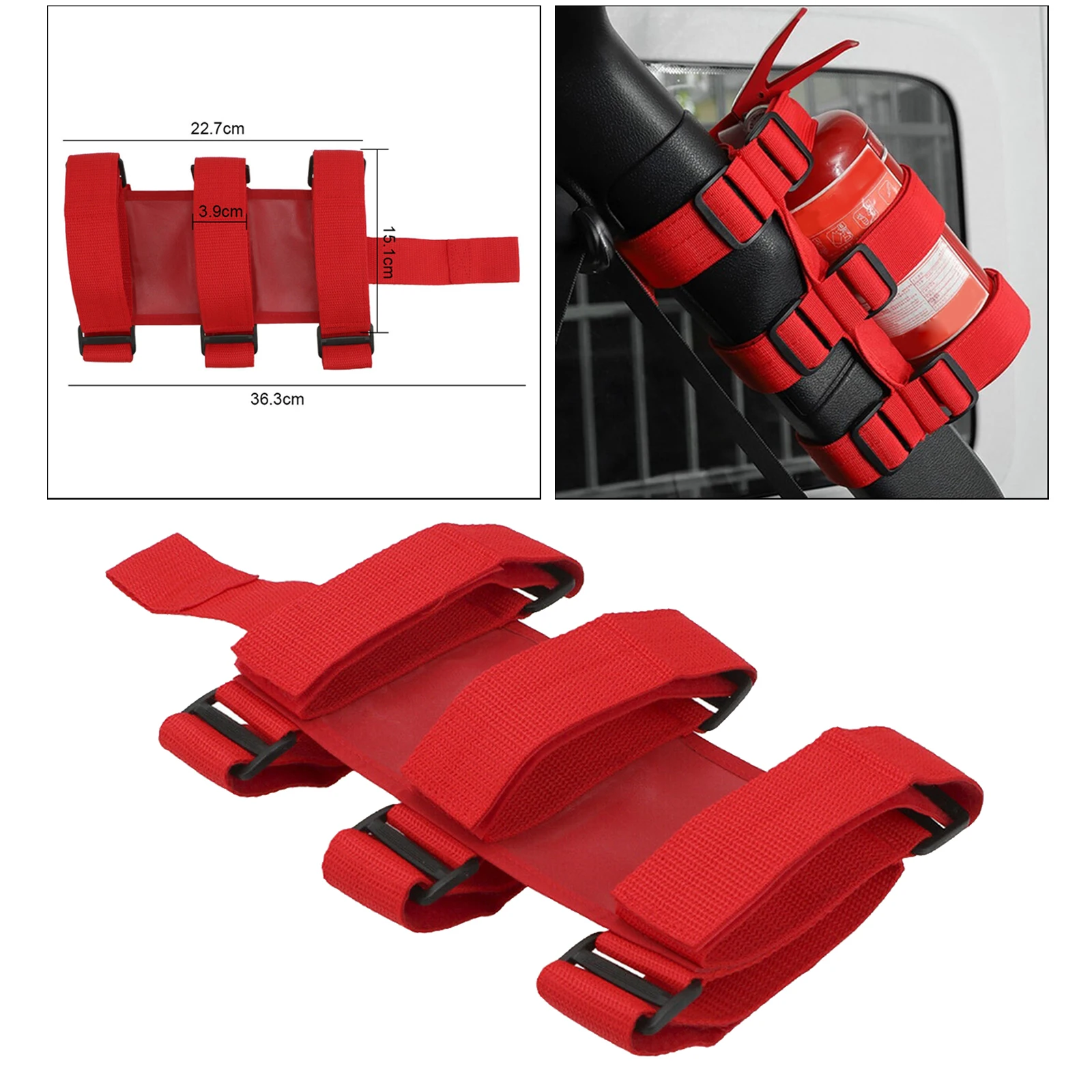 Adjustable Roll Bar Fire Extinguisher Holder Belt for Convenience and Easy to Reach for Jeep Wrangler Accessories