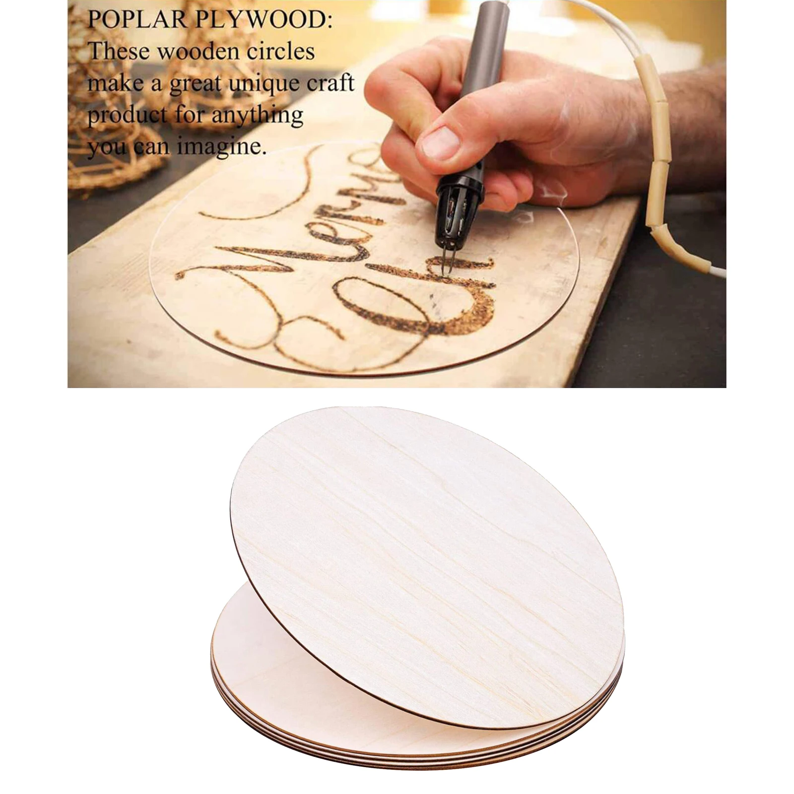 5Pcs Natural Blank Wood Pieces Round Slices Discs for Kids DIY Painting Engraving Birthday Boards Game Pieces Home Decor - 30cm