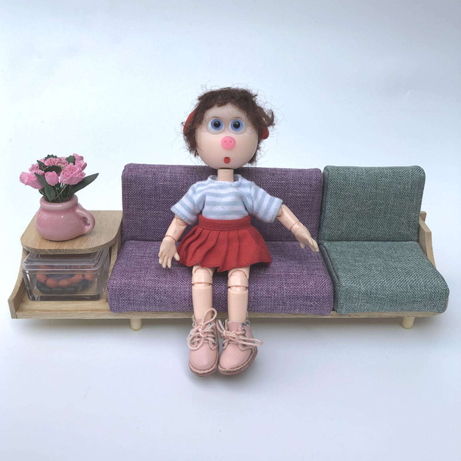 Dollhouse Furniture 1/12 Mini Sofa Cabinet Miniature for Doll House Decor