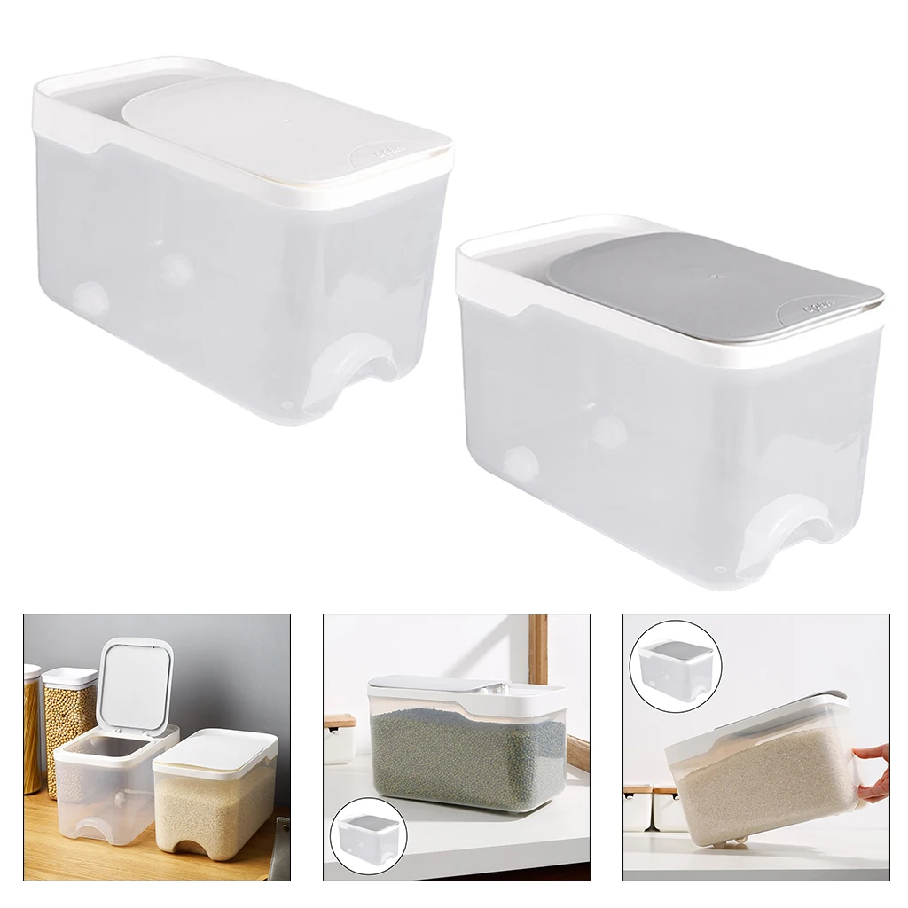Plastic 5Kg Rice Grain Storage Box Sealed Moisture-proof Large Pet Food Storage Container Mildew Anti-Oxidation