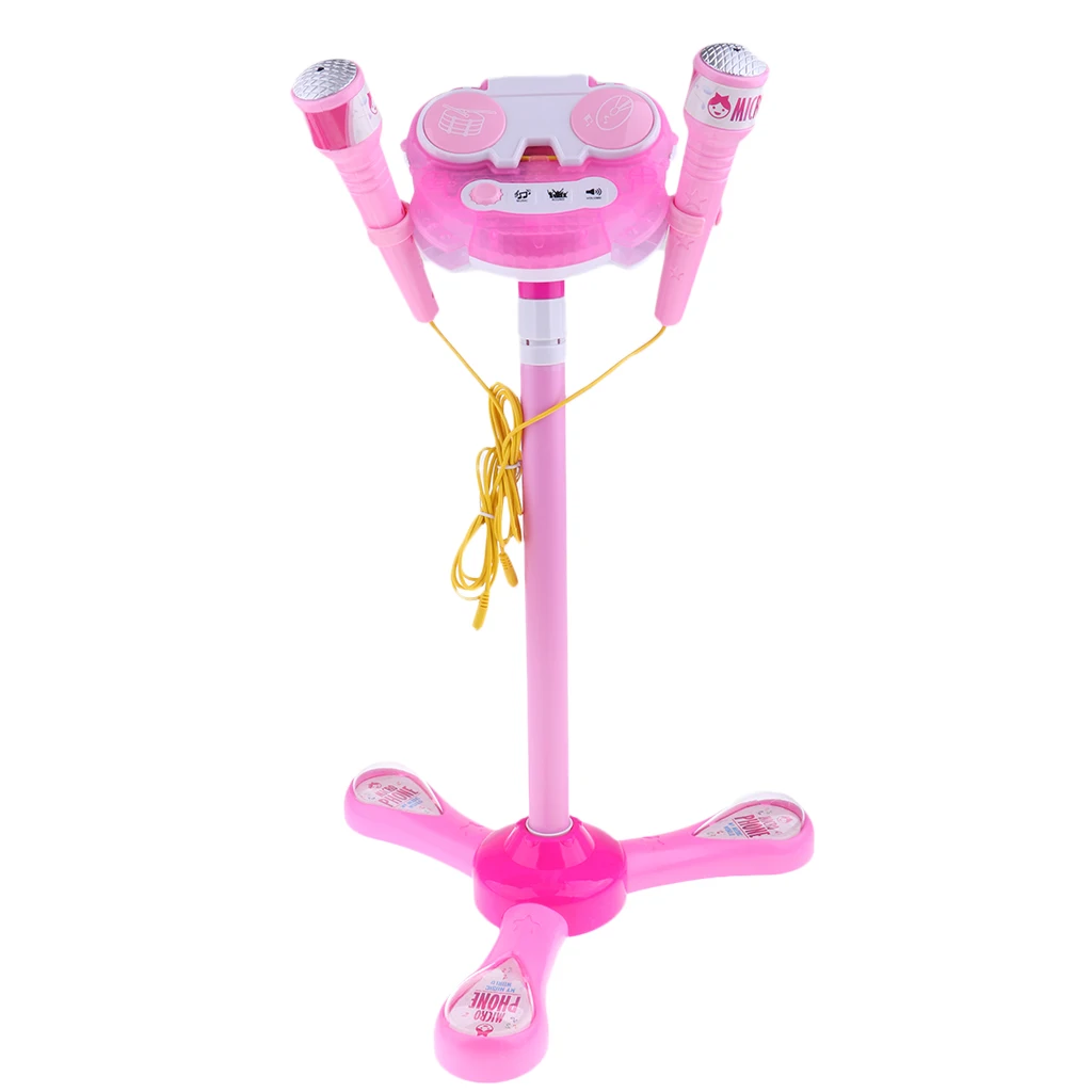 Kids Karaoke Machine with 2 Microphones and Adjustable Stand for Boys Girls Play Fun Toy
