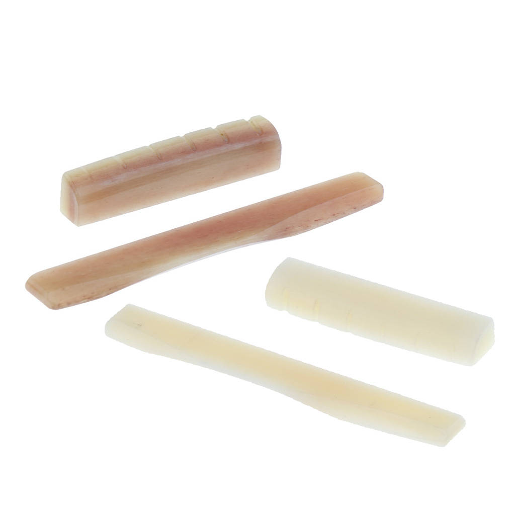 2pcs Acoustic Guitar Bridge Saddle Nut Guitar Replacement Parts Camel Bone