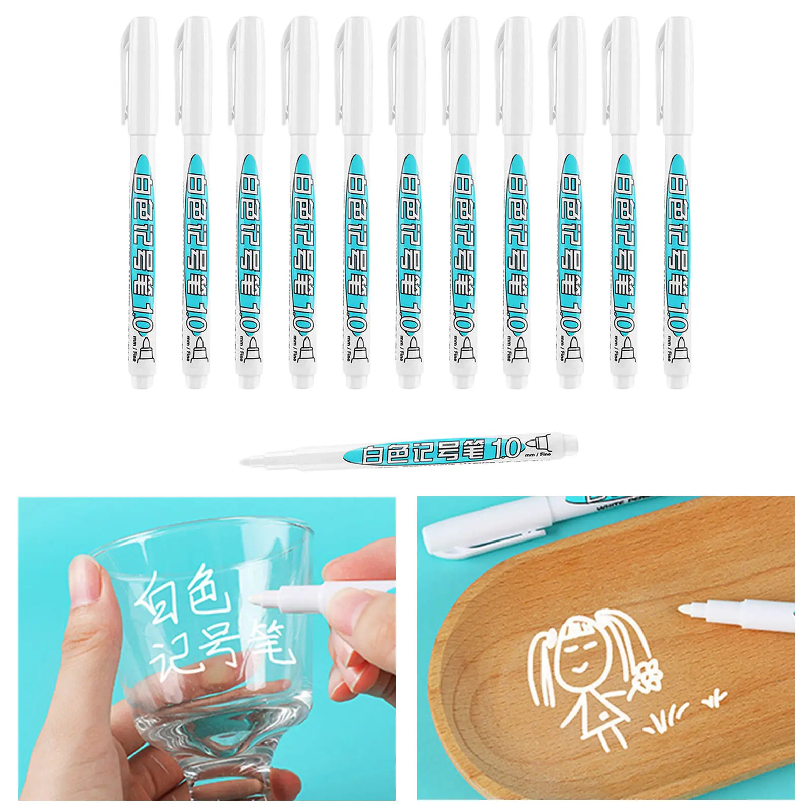 12 Pieces Marker Pen Pens Quick Design Permanent Craft Rock Markers Plastic Paint Marker Quick Drying