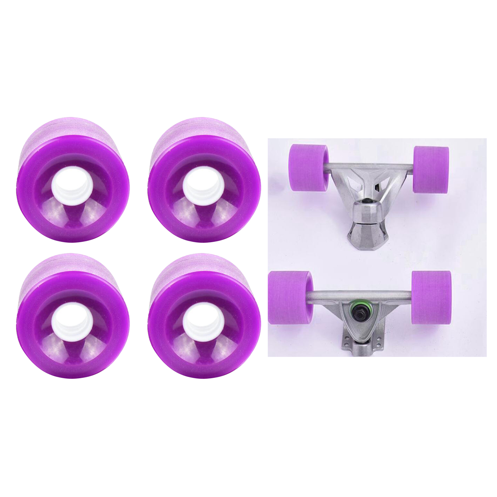 4 Pack 70mm Longboard PU Wheels Replacement Skateboard 78A Hardness Wheel Cruising Wheel Outer Cover
