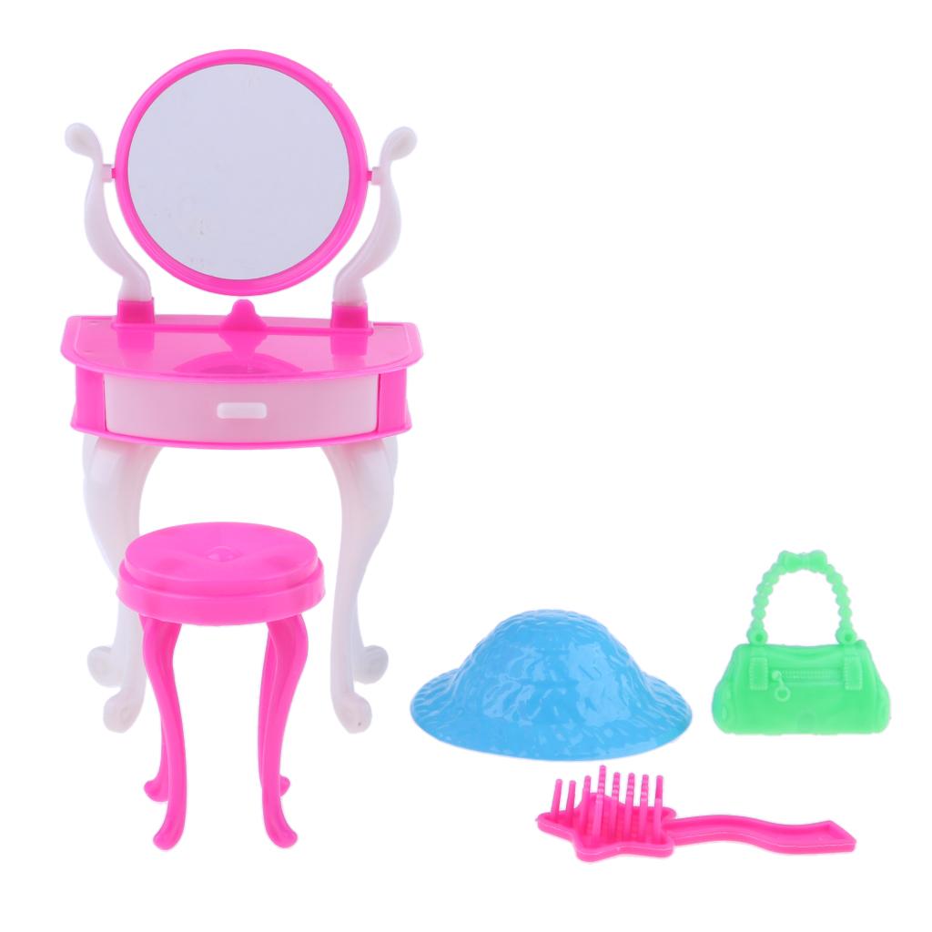 Girl Dream Wonderful Doll Dresser Set Makeup Chair + Table with Accessories