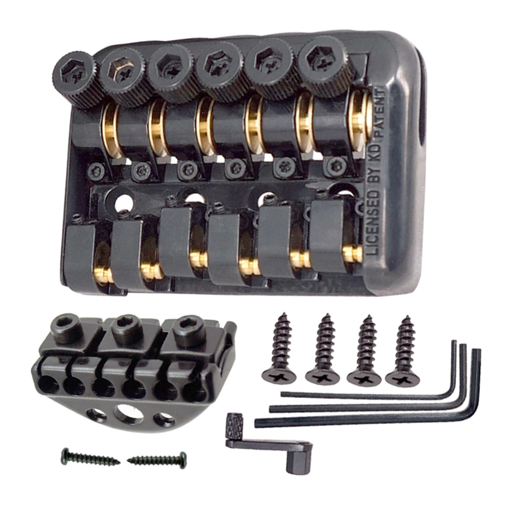 Fixed Saddle Bridge Tailpiece Set for Headless Electric Guitar Parts