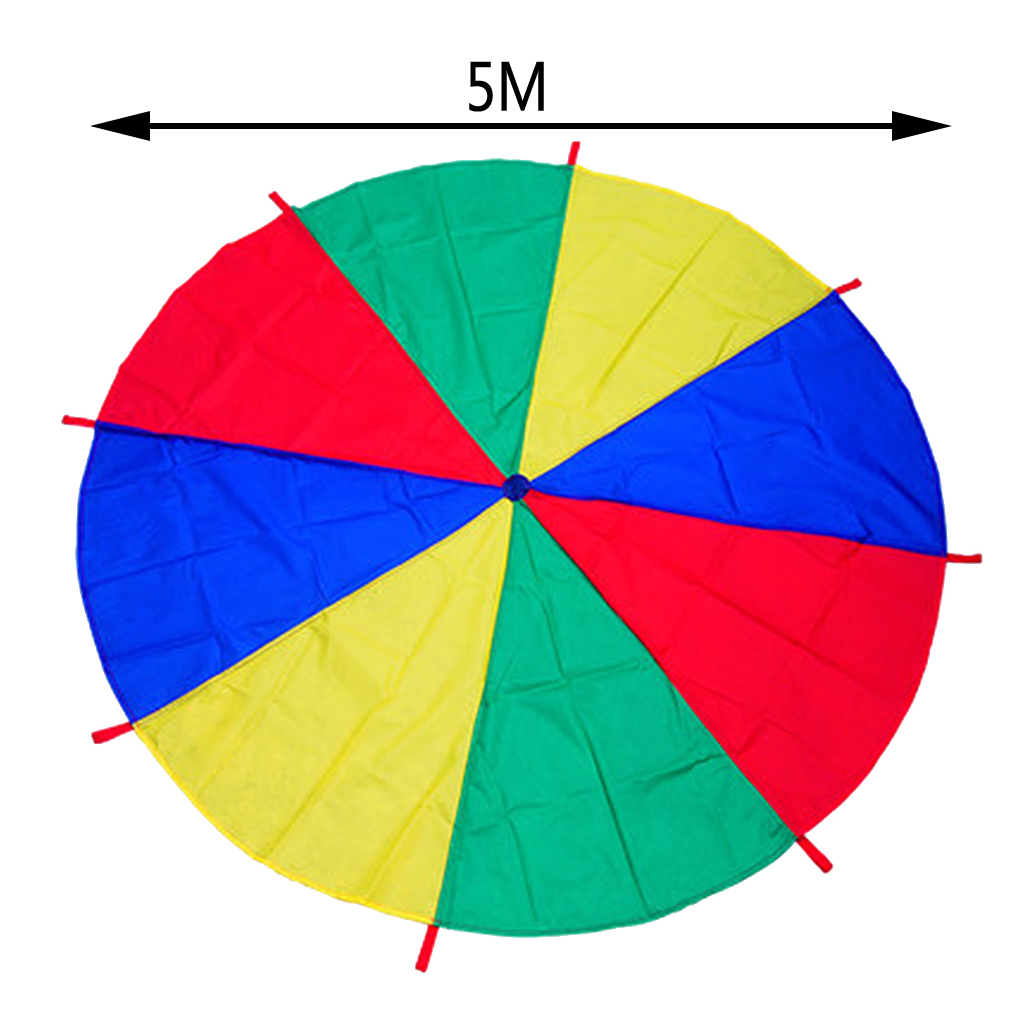 Multicolor Parachute Tent for Children with Handles for Toy Cooperative Games