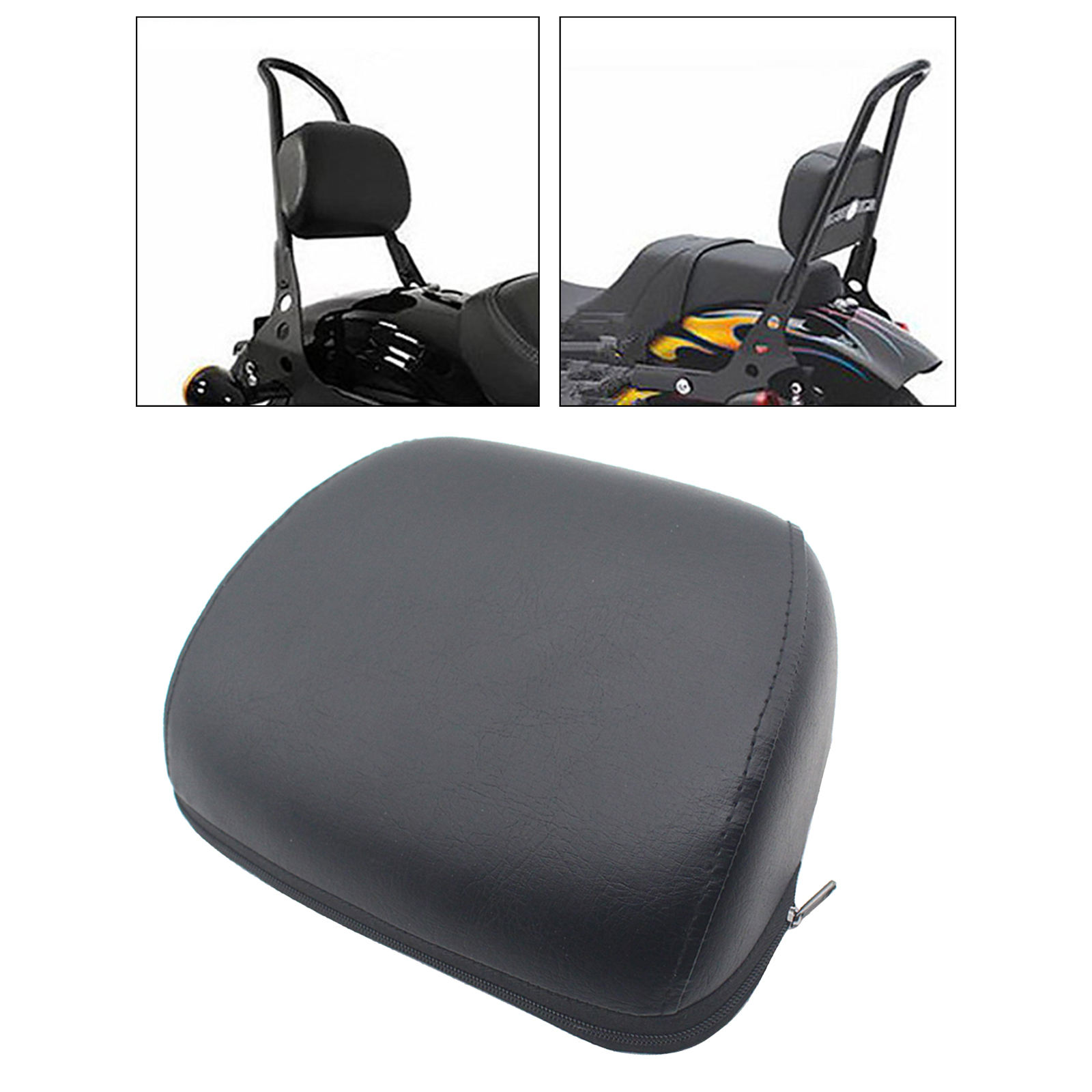 Universal Backrest Pad, Pads Back Rest PU Leather Detachable Fit for Harley 883 1200 48 Motorcycle Parts Comfortable