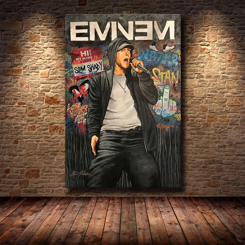 Eminem Musician Artist Artwork Printed on Canvas