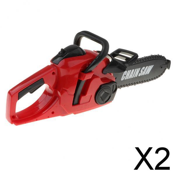 2xChainsaw Toy Chainsaw Playset Power Tool W/ Realistic Sounds Yardwork Toy