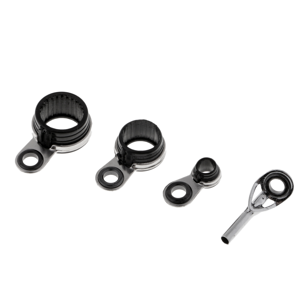 8 Pieces Fishing Rod Guides Stainless Steel Fishing Rod Eyes Ring Raft Line Ring Rod DIY Fishing Rod Building Repairing Part