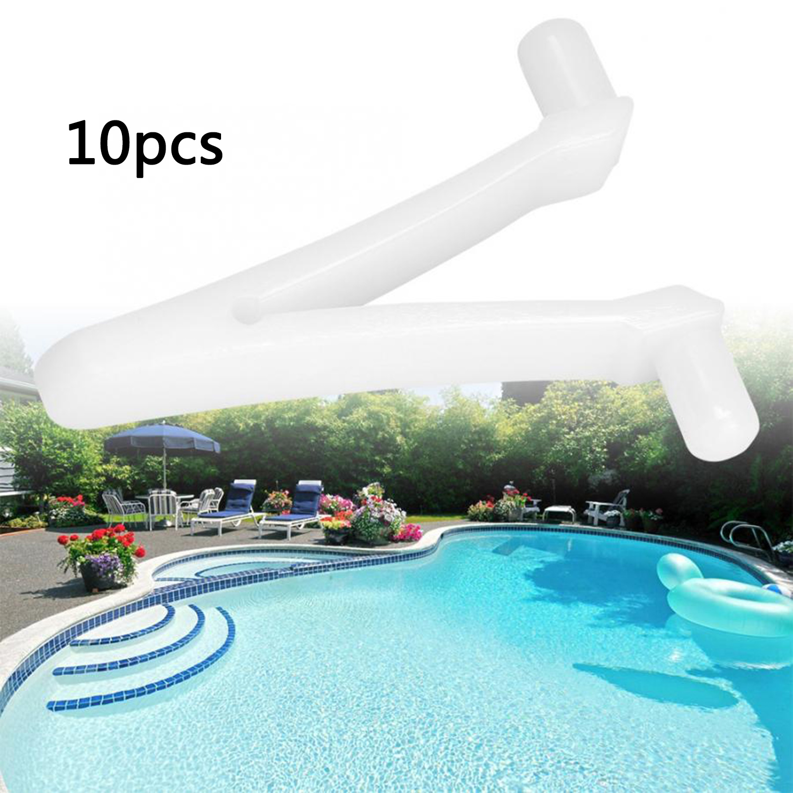 10Pieces Swimming Pool Butterfly V Clips Replacement - Standard Pole Attachment Clips for Skimmer Net, Leaf Rake, Brush