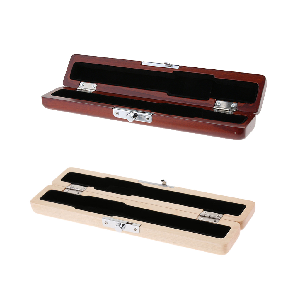 Flute Head Case Wood Box Holder Protector with Lock for Flute Players