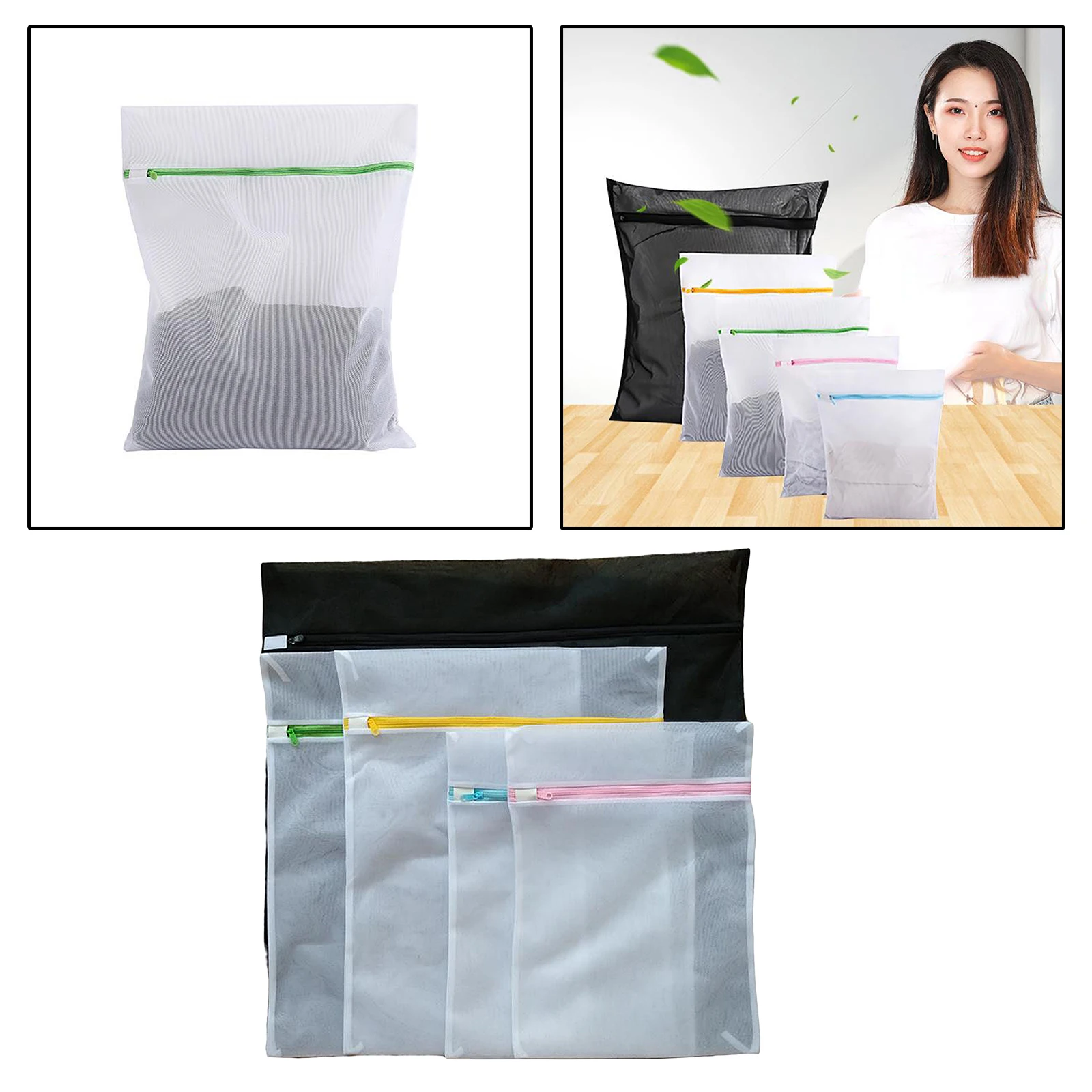 5Pcs Multi-Size Mesh Laundry Bags with Zipper Laundry Bag for Laundry Blouse