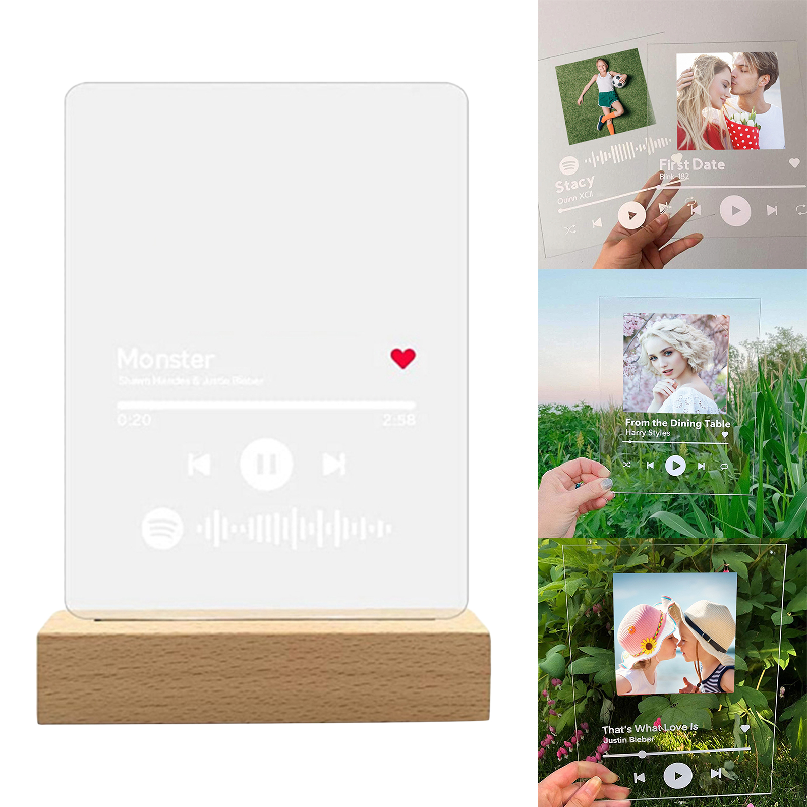 Desktop   Personalized   Acrylic   Song   Cover   Photo   Album   Plaque  