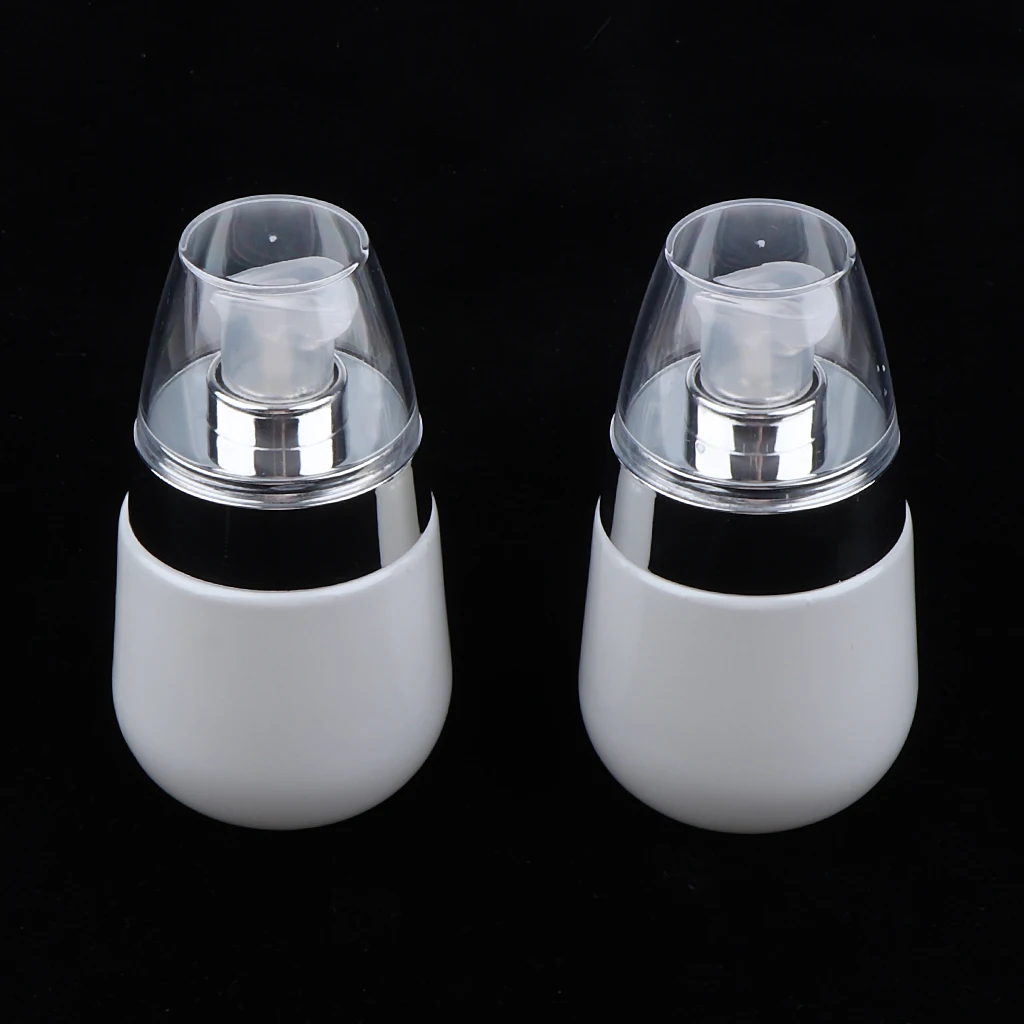 2pcs/set Empty Glass Lotion Cosmetic Face Cream Bottles Airless Pump Bottles Dispenser Refillable Makeup Tools