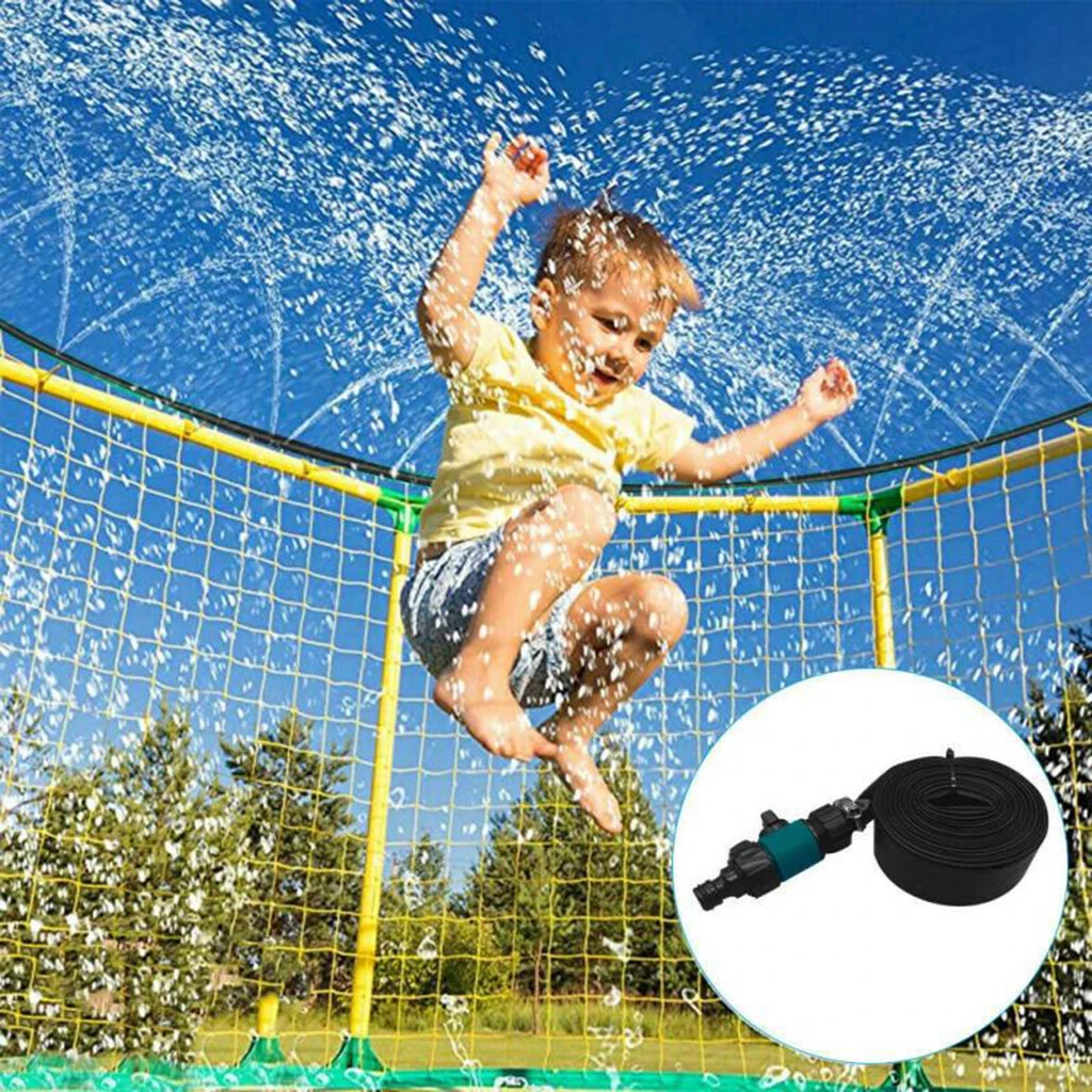 39ft/49ft/65ft Trampoline Sprinkler Water Game Play Toy Kids Outdoor Waterpark