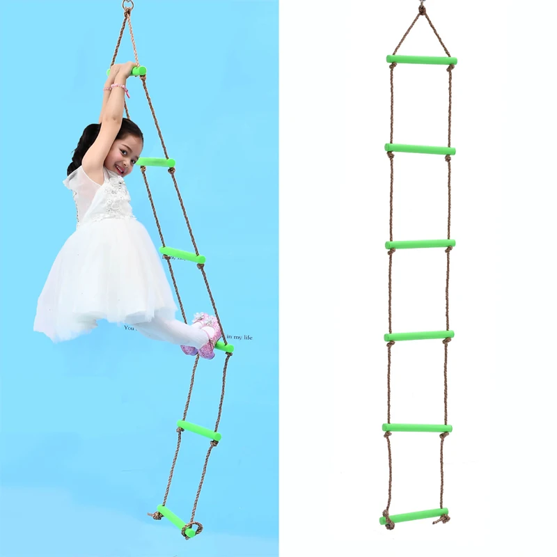 MagiDeal Safe Kids Indoor Outdoor Playhouse 6 Rungs Rope Climbing Ladder Play Sport Fun Toy for Garden Treehouse 120KG 2Colors