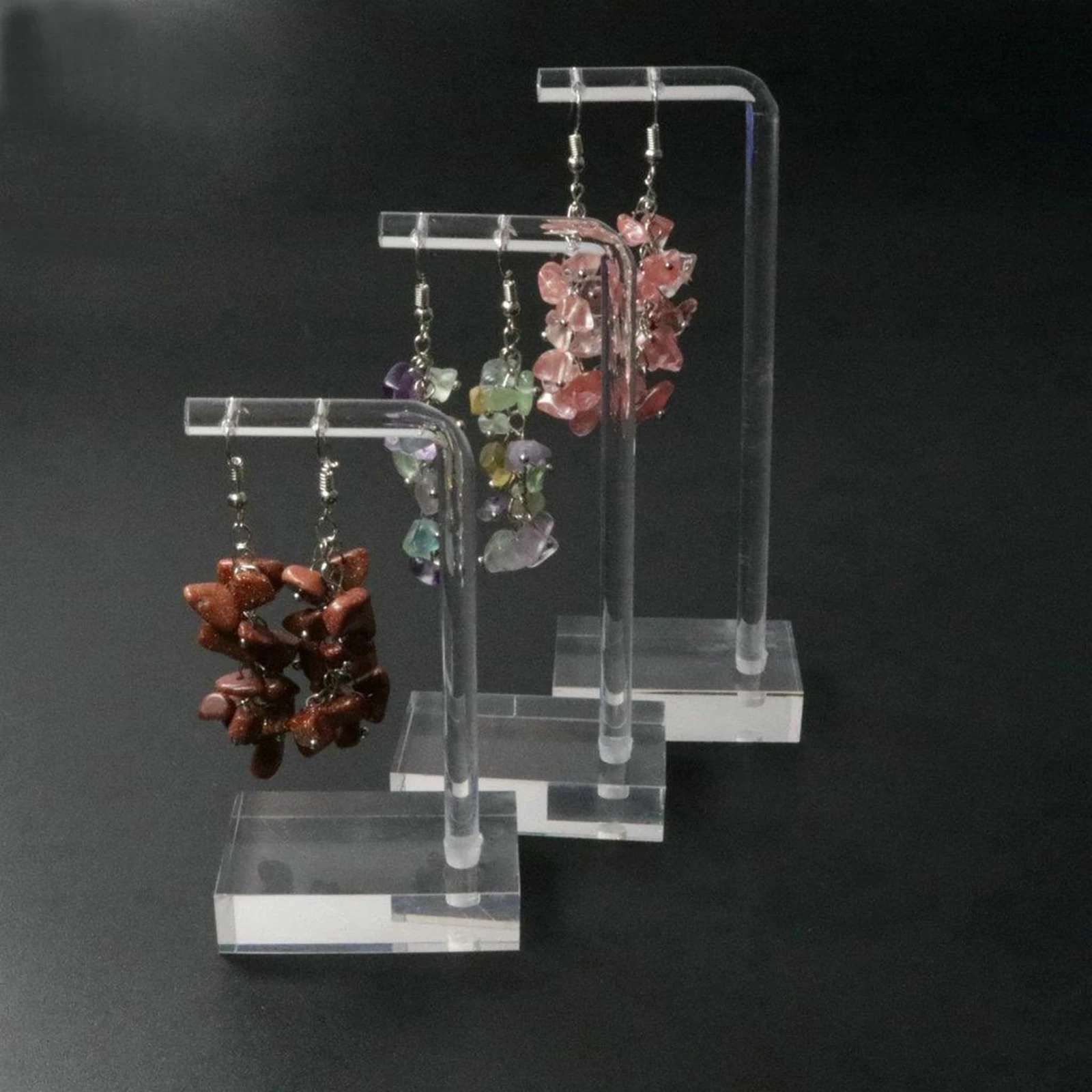 3xAcrylic Drop Earring Hanging Stands Drop Stud Earring Jewellery Display Stand 