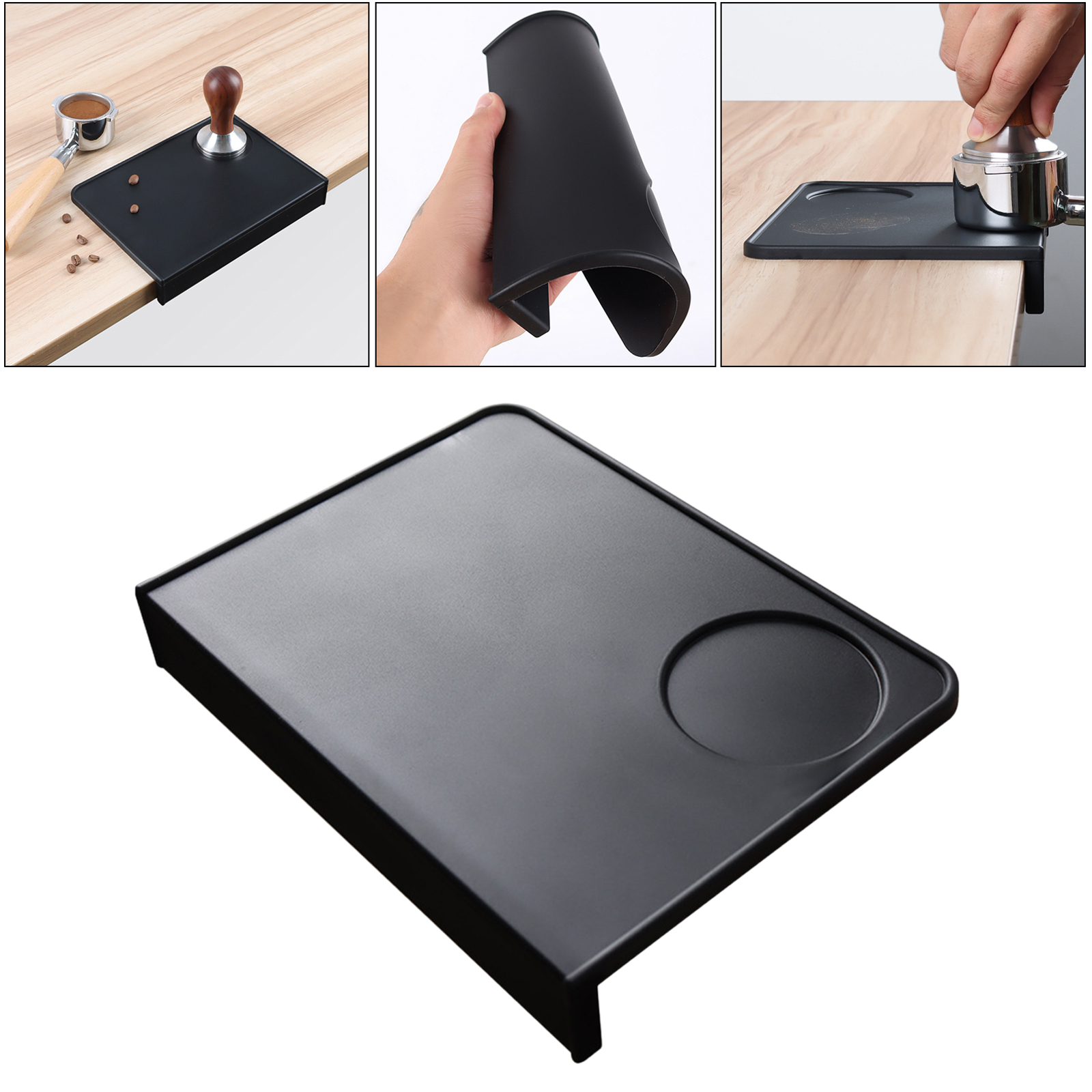 Coffee Tamper Mat Non-Slip Corner Edge Tamping Powder Pad Office Bar Shop