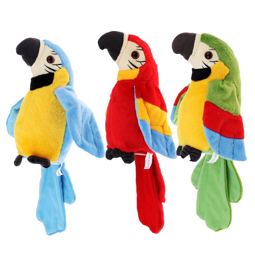 Cute Electric Talking Parrot Plush Toy Speaking Record Repeats Waving Wing Electronic Bird Stuffed Plush Toy As Gift For Kids