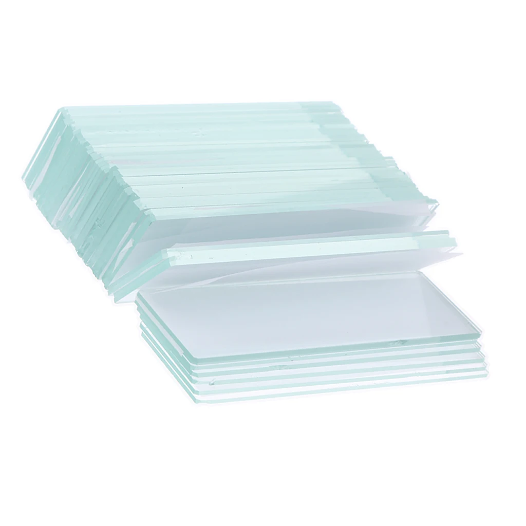 50pcs/Set Microscope Glass Slide Sample Biology Slides Biological Study Kits