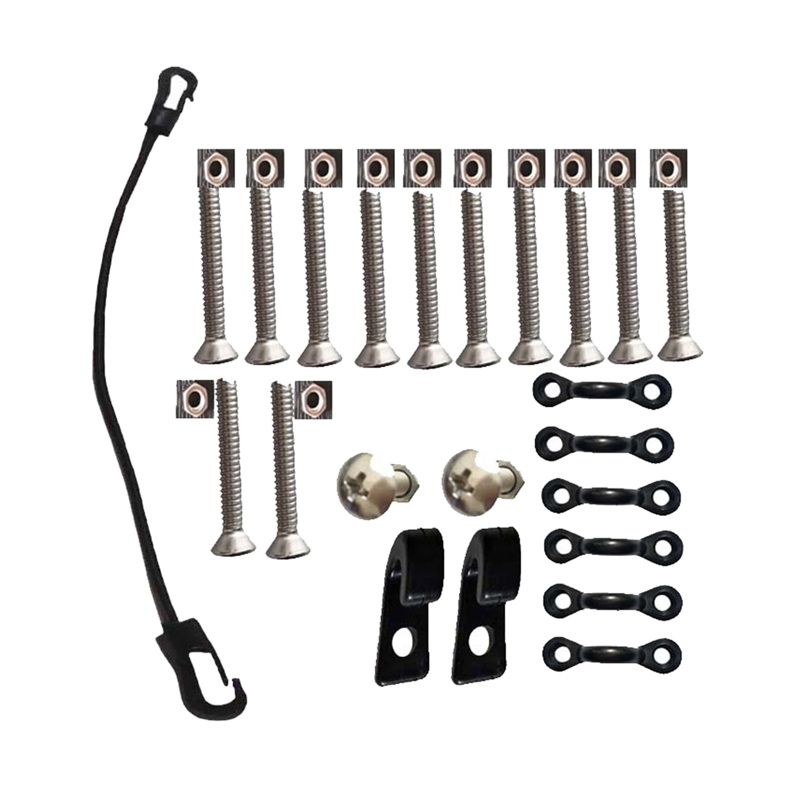 1 Set Deck Rigging Kit Accessor Kayak Deck Loops Tie Down Pad Eyes and Rivets - Bungee Fishing All Accessories Hardware Kit