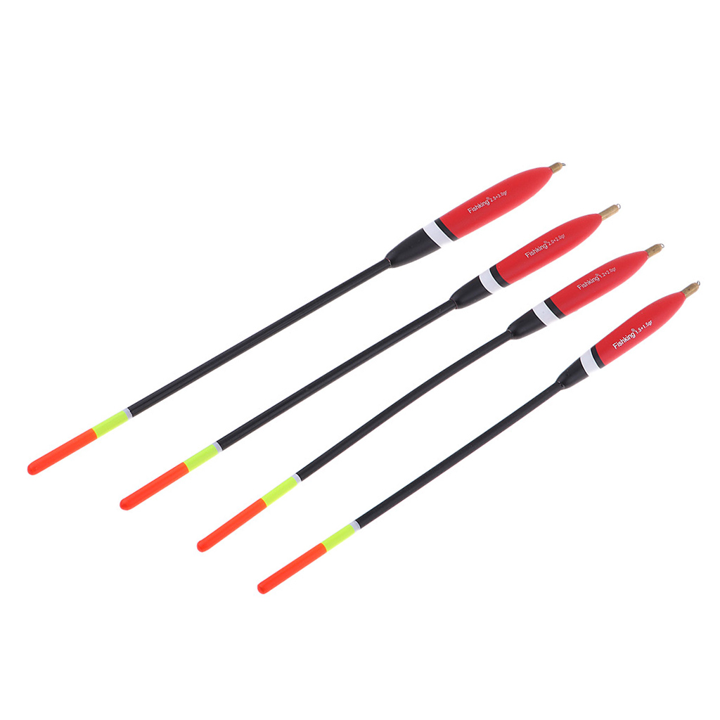 4pcs Fishing Floats Set Buoy Bobber Stick Floats Mix Size, Better Buoyancy and Lightweight