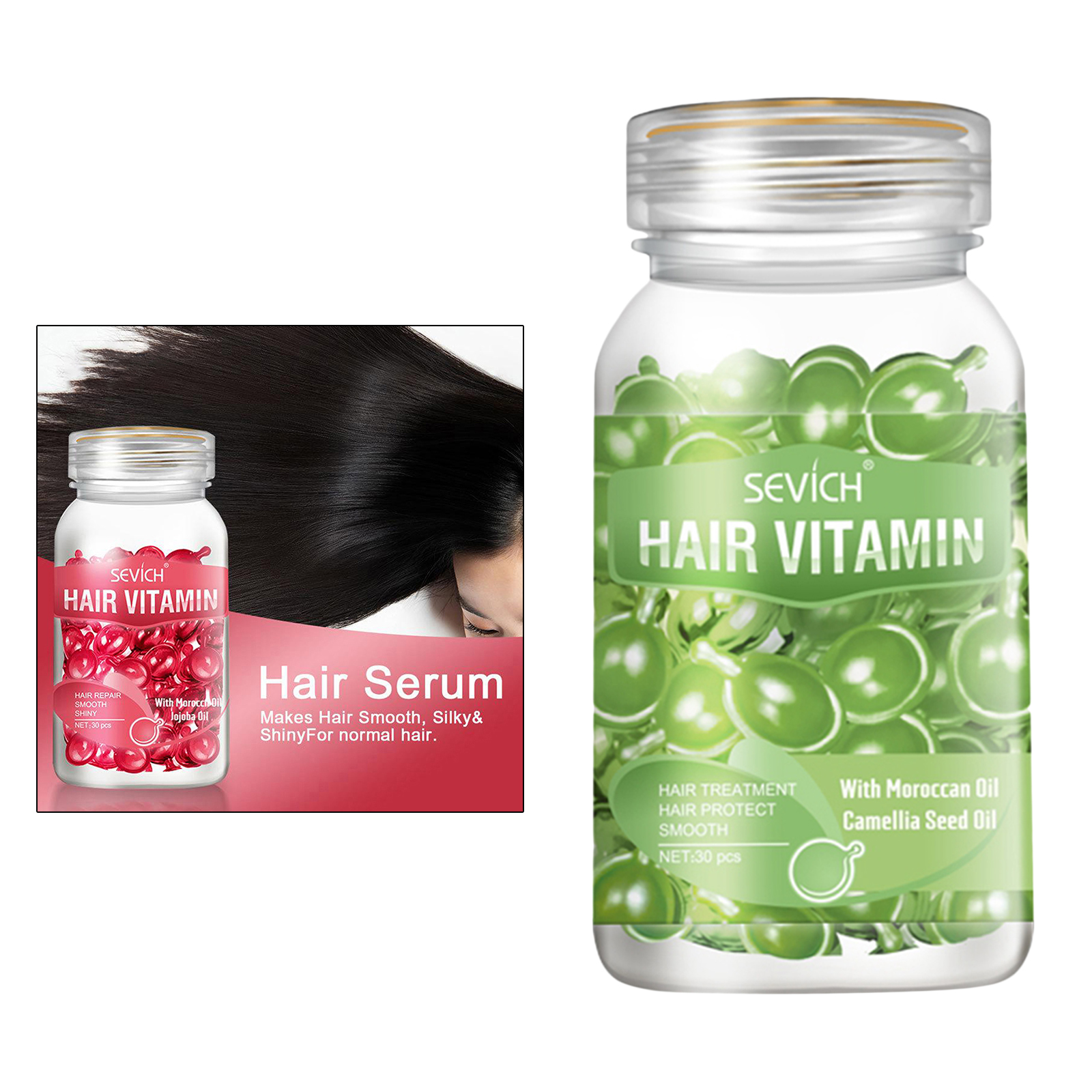 Hair Treatment Anti Frizz Smooth Silky Hair Vitamin Serum Capsule Essence