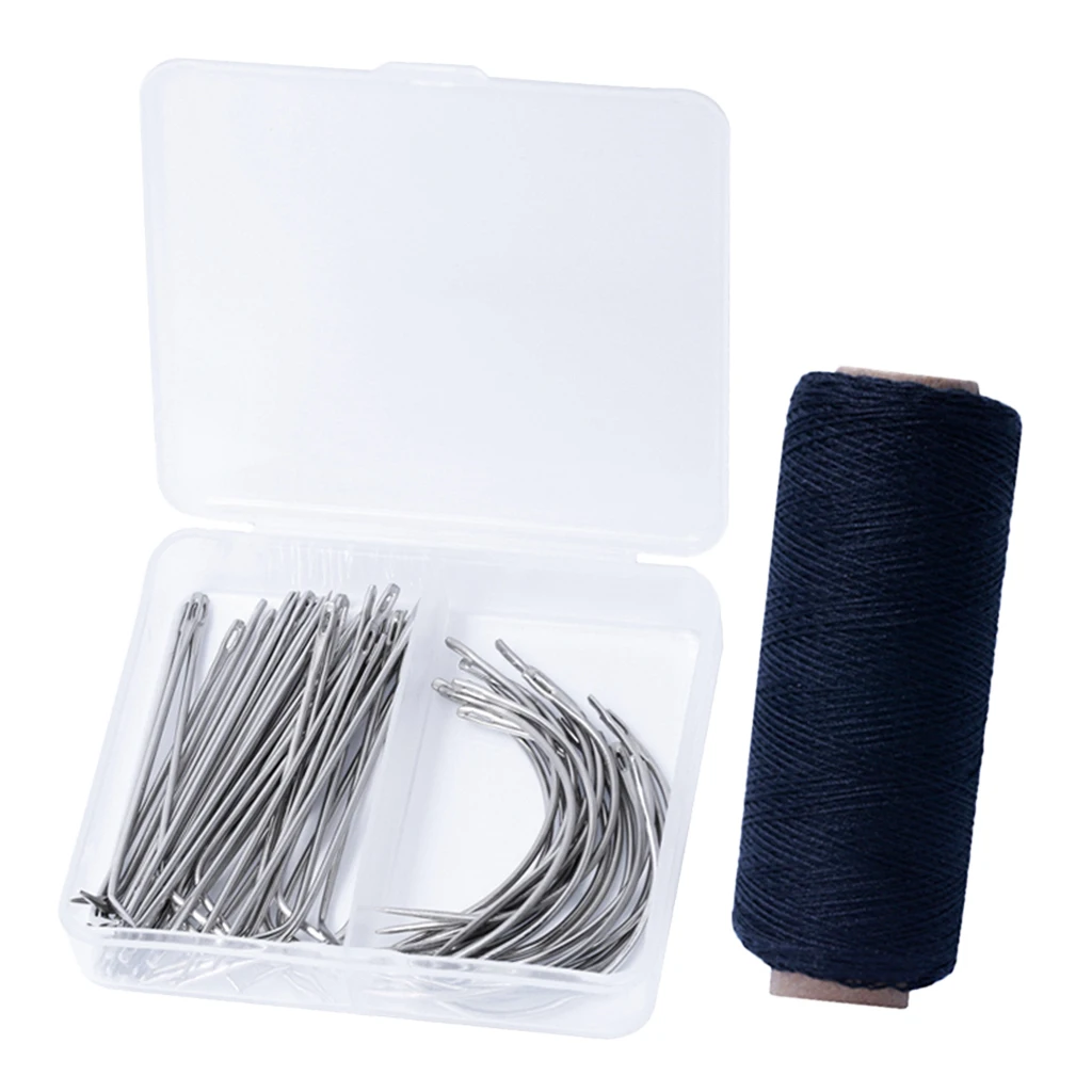 72 Pieces/Set Wig Needles Thread, 50 Pieces T Wig Pins And 20 Pieces C Curved