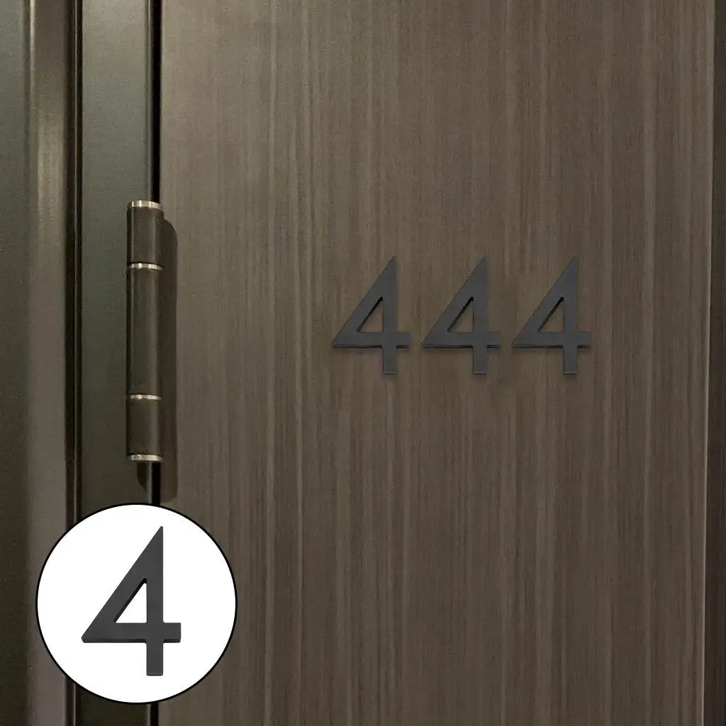 Acrylic Floating House Numbers Modern Matte Black for Apartment Front Door Street Address
