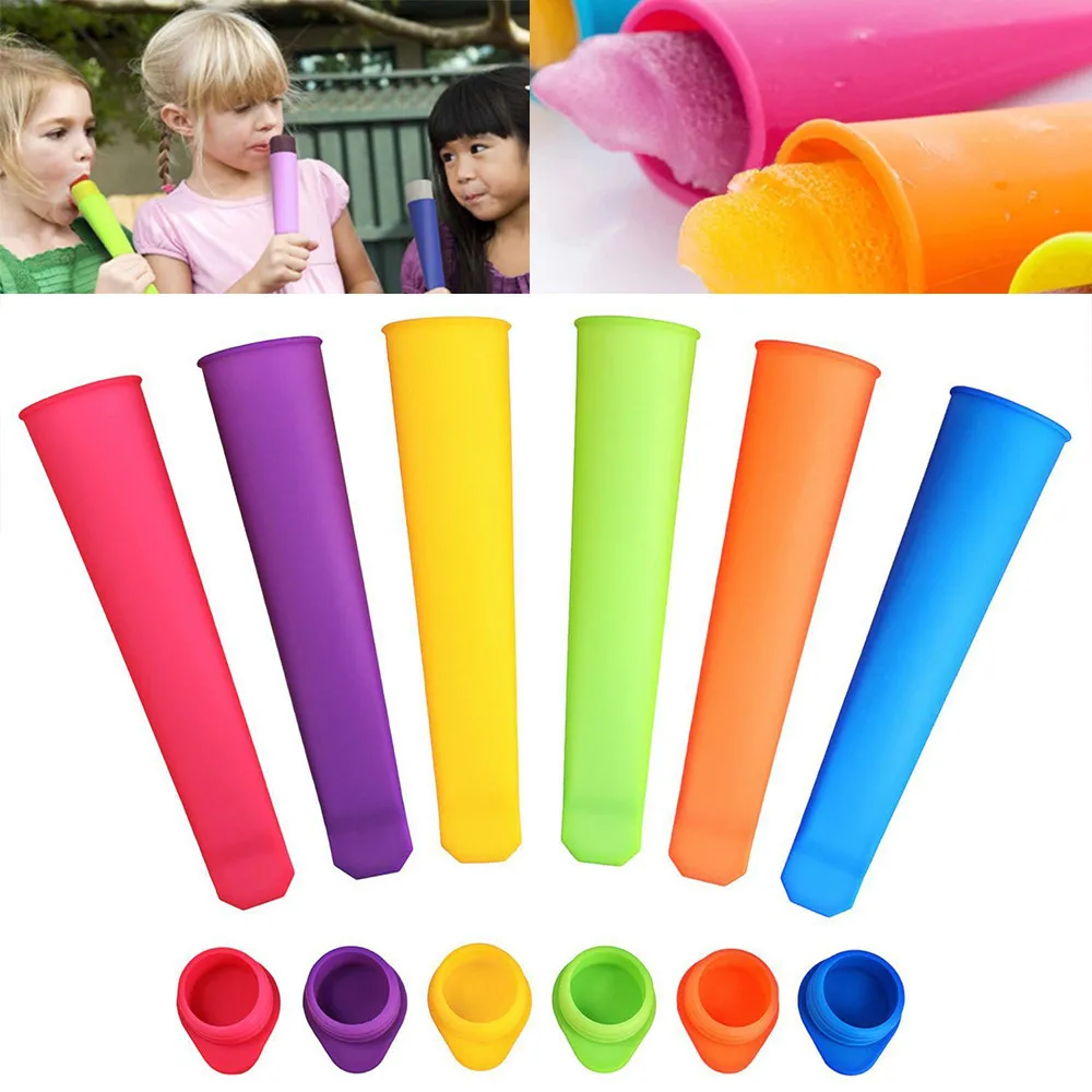 4 X Silicone Ice Lolly maker push up tube Moule FRUIT Smoothies Ice Cream Mold 
