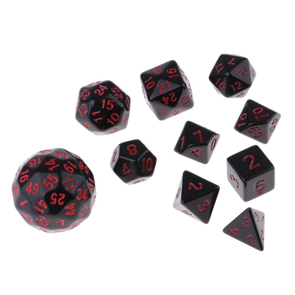 10 Pieces Acrylic Polyhedral Dice for  Dice Casino Party Game