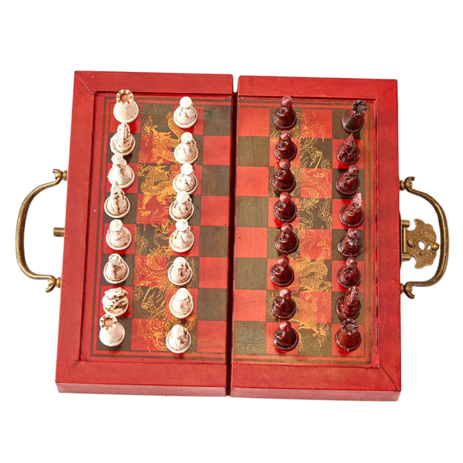 Portable Antique Chess Set Chess Pieces Birthday Gifts for Kids Adults