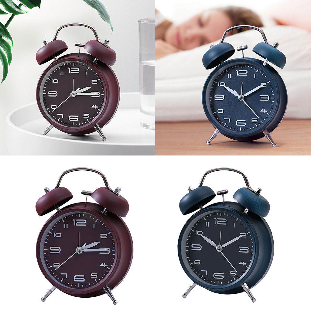 Keywind Bell Alarm Clock Metal Matted Surface Hight Brightness Glass Shell