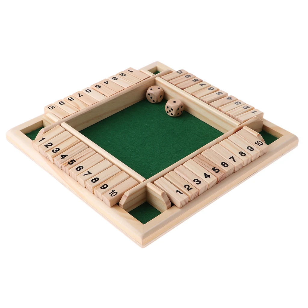 Digital Wooden Double Sided Plank Table Game 1-12 Number Closed Boxes